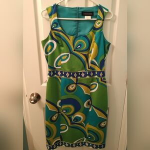 Harve Benard Mod Blue/Green Dress Size 6